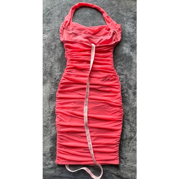 Oh Polly Not A Love Story Ruched Pink Mini Dress - Picture 2 of 3